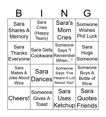 Bridal Shower Bingo Card