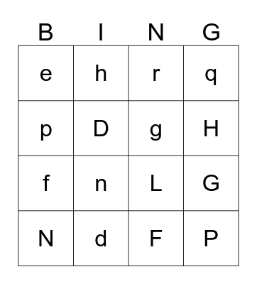 ABC Bingo Card