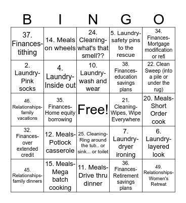 LWC Girlfriends Pajama Party- Survivor Bingo Card