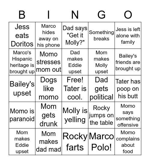 Holiday bingo Card