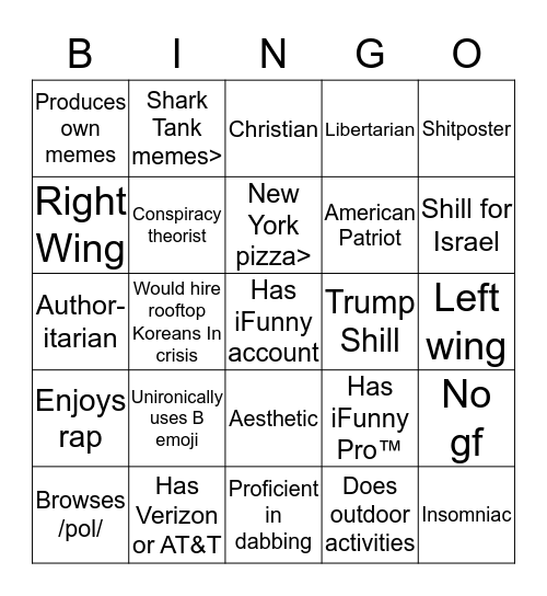 Ghostologist Bingo Card