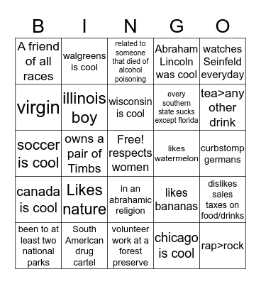 Yankee's Bingo Card