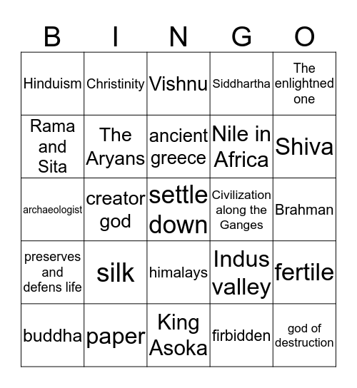 sosl Bingo Card