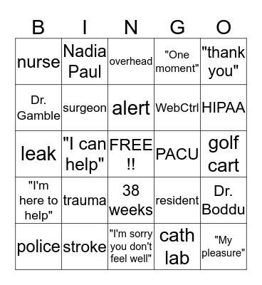 Communications BINGO Fun Bingo Card