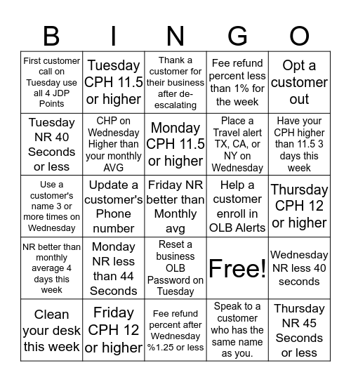 Bingo 4/17-4/23 Bingo Card