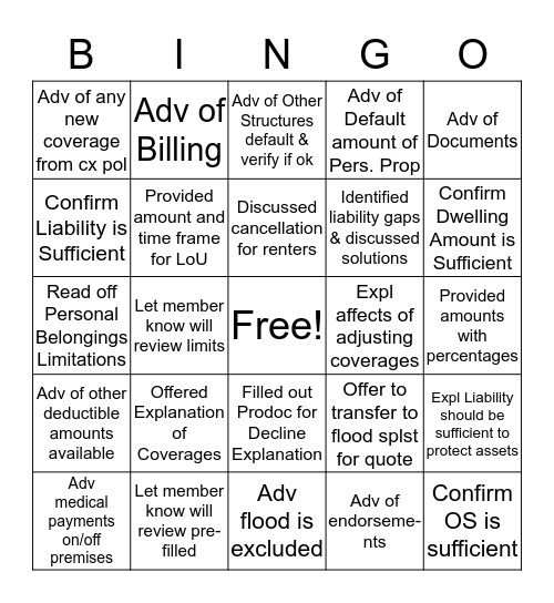 PACCE Bingo Card