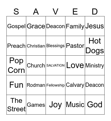 Jesus  Bingo Card