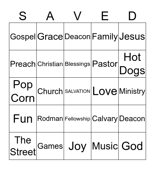 Jesus  Bingo Card