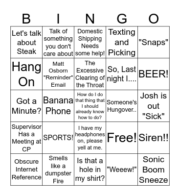 MAXIMUM BINGO Card