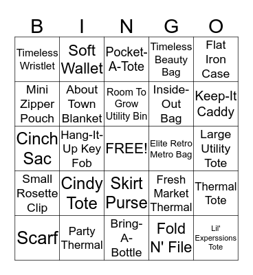 Thirty-One Bingo Card