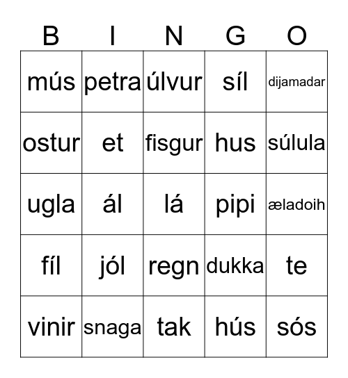 Jonild Fiúmy .p. Bingo Card