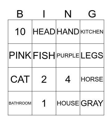 B I N G O Bingo Card