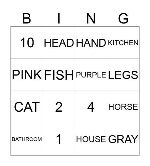 B I N G O Bingo Card