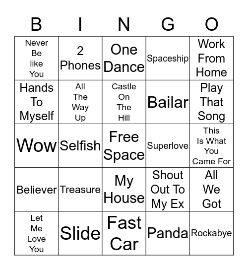 Top 40 Radio - Card 6 Bingo Card