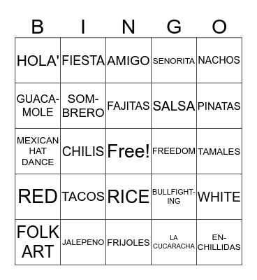 FIESTA BINGO Card