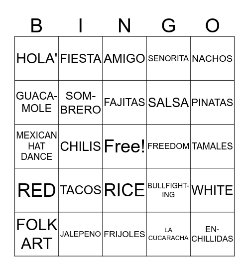 FIESTA BINGO Card