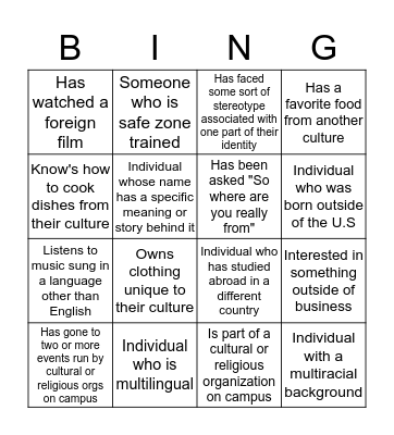 BING(ONE) Bingo Card