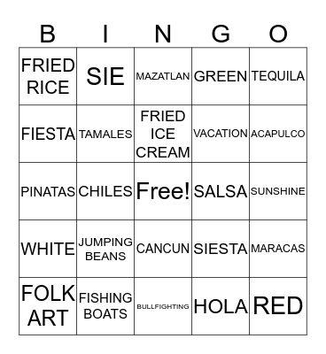 FIESTA BINGO Card