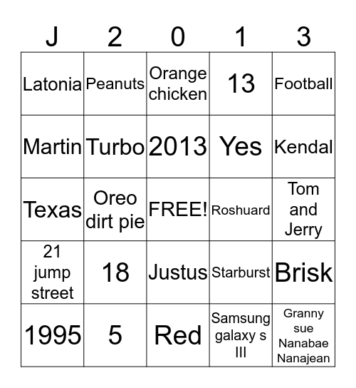 Graduation bingo Card