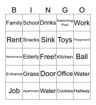 Multifamily Housing Bingo! Bingo Card