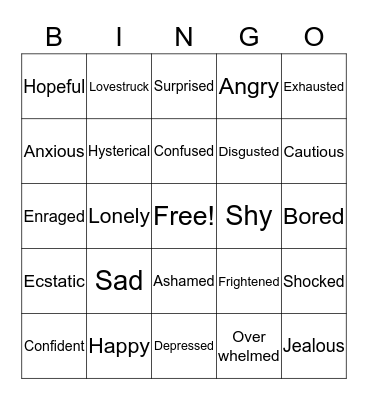 HOW I FEEL TODAY Bingo Card
