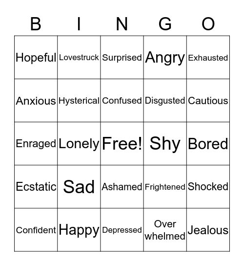 HOW I FEEL TODAY Bingo Card