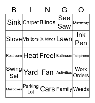 Multifamily Housing Bingo! Bingo Card
