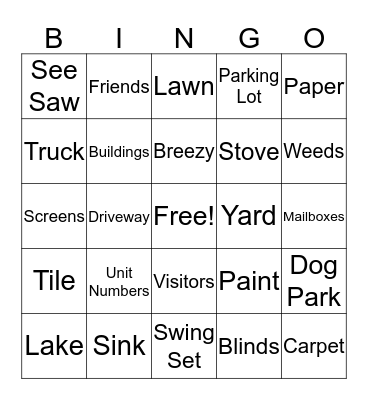 Multifamily Housing Bingo! Bingo Card
