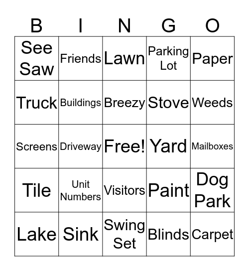 Multifamily Housing Bingo! Bingo Card
