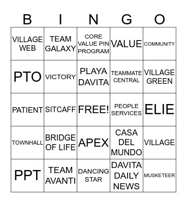 OFA BINGO Card
