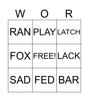 Bingo With Rhyming  Bingo Card