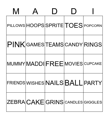 HAPPY         BIRTHDAY        Bingo Card