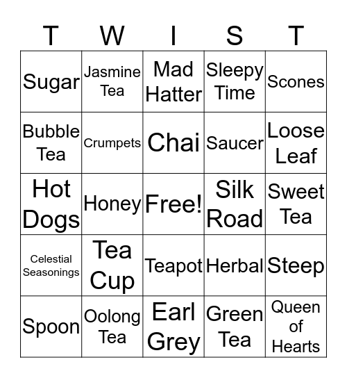 Twisted Tea Bingo Card