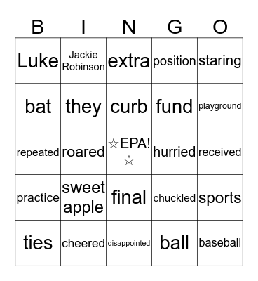 Vocabulary Study Bingo Card