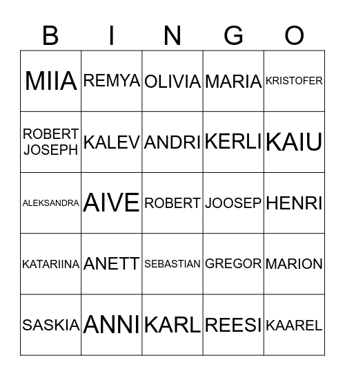 MEIE EELKOOL Bingo Card