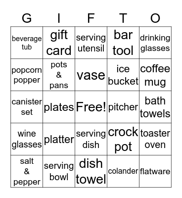 Grace and Parker Bingo Card