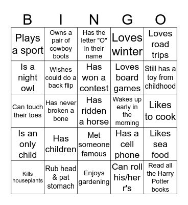 Family Trivia Bingo - 3 Bingo Card