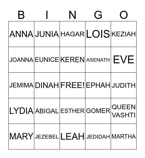 Free Bible Bingo