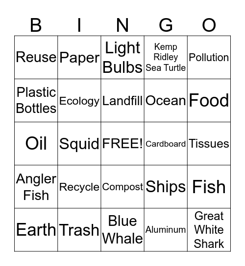 Recycle Bingo Card