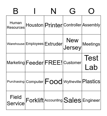 Bring Your Child to Work Day  Bingo Card