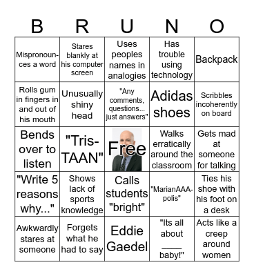 Bruno Bingo Card