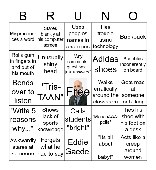 Bruno Bingo Card