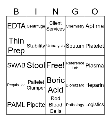 Lab Week BINGO Card