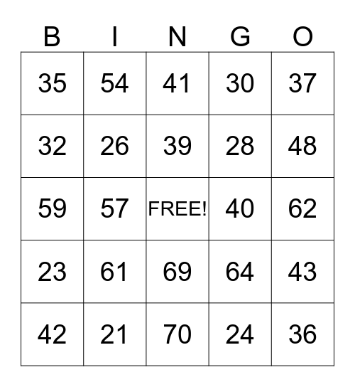 Hunter's Addition Bingo Card