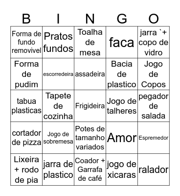 Chá de Panela da Ana Valéria Bingo Card