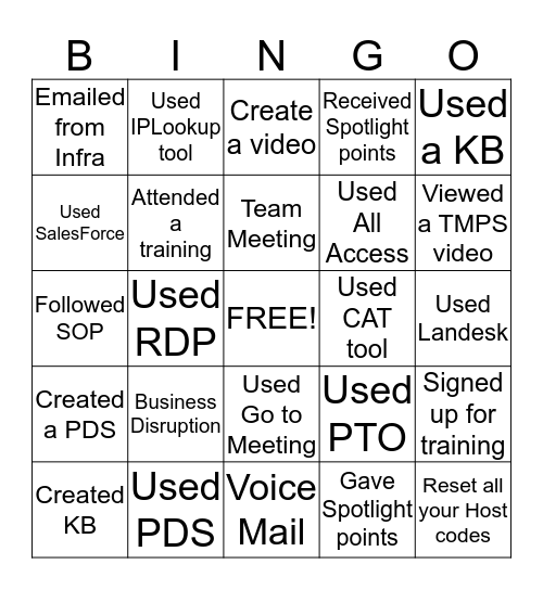 Tool Belt Bingo Card