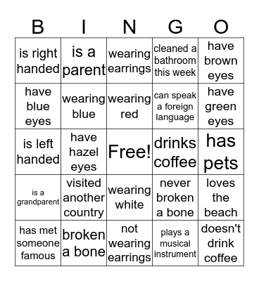 Let's Talk About You Bingo Card