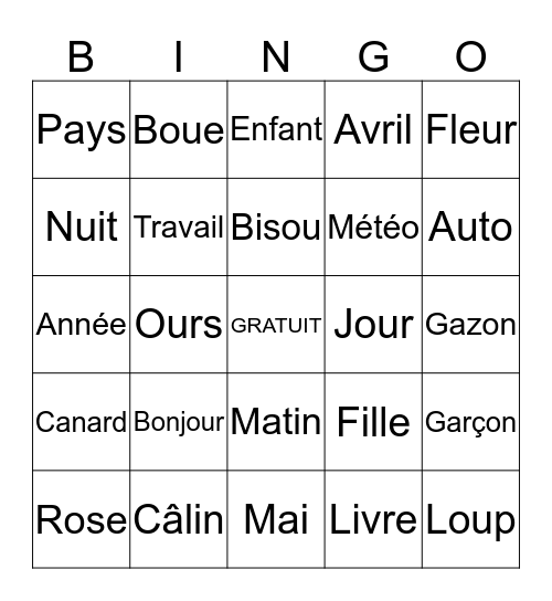 BINGO Card