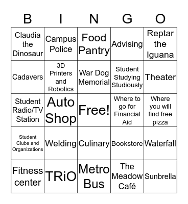 PPCC Tour Bingo Card