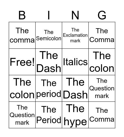 Chapter 11 Bingo Review Bingo Card